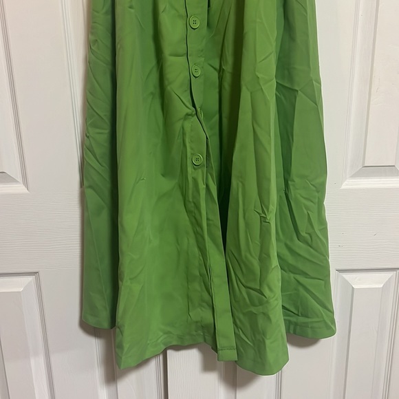 Pleated Button Front A Line Midi Dress - Picture 6 of 10